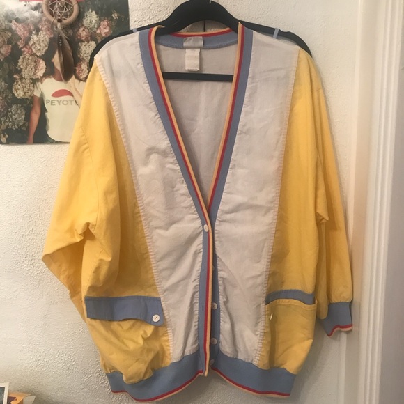 1970s YELLOW BUTTON UP JACKET - Picture 2 of 3